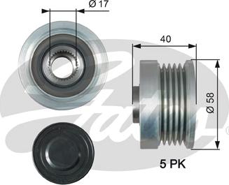 Gates OAP7163 - Шкив генератора, муфта unicars.by