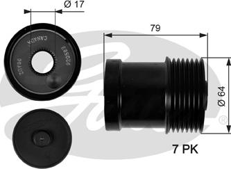 Gates OAP7104 - Шкив генератора, муфта unicars.by