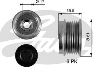 Gates OAP7100 - Шкив генератора, муфта unicars.by