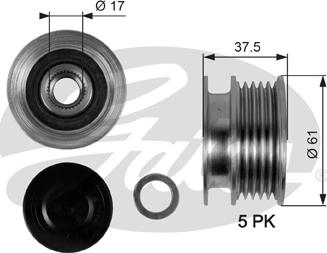 Gates OAP7108 - Шкив генератора, муфта unicars.by