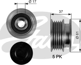 Gates OAP7102 - Шкив генератора, муфта unicars.by