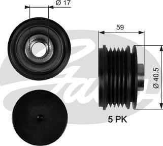 Gates OAP7107 - Шкив генератора, муфта unicars.by