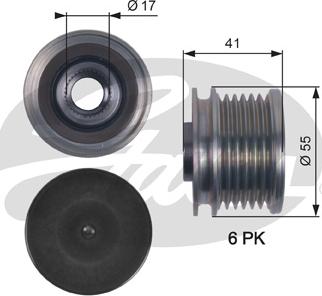 Gates OAP7115 - Шкив генератора, муфта unicars.by