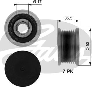 Gates OAP7110 - Шкив генератора, муфта unicars.by