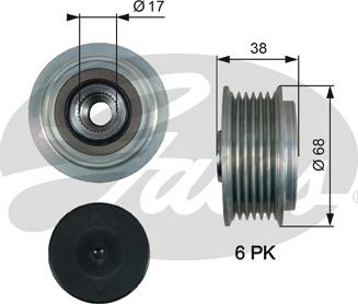 Gates OAP7185 - Шкив генератора, муфта unicars.by