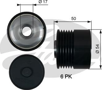 Gates OAP7188 - Шкив генератора, муфта unicars.by