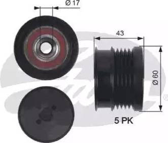 Gates OAP7134 - Шкив генератора, муфта unicars.by