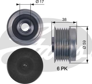 Gates OAP7130 - Шкив генератора, муфта unicars.by