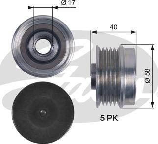 Gates OAP7132 - Шкив генератора, муфта unicars.by