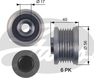 Gates OAP7129 - Шкив генератора, муфта unicars.by