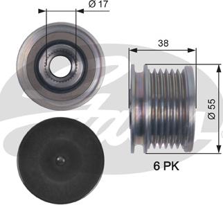 Gates OAP7124 - Шкив генератора, муфта unicars.by