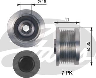 Gates OAP7125 - Шкив генератора, муфта unicars.by