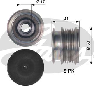 Gates OAP7126 - Шкив генератора, муфта unicars.by