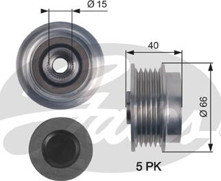 Gates OAP7121 - Шкив генератора, муфта unicars.by