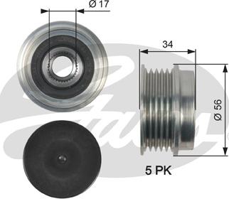 Gates OAP7127 - Шкив генератора, муфта unicars.by