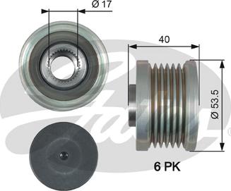 Gates OAP7179 - Шкив генератора, муфта unicars.by