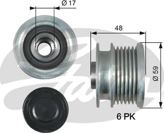 Gates OAP7178 - Шкив генератора, муфта unicars.by