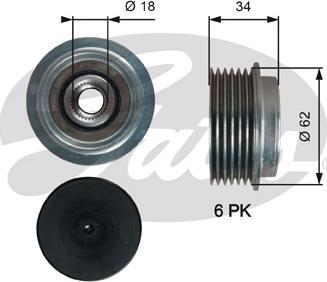 Gates OAP7203 - Шкив генератора, муфта unicars.by