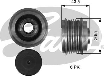 Gates OAP7219 - Шкив генератора, муфта unicars.by