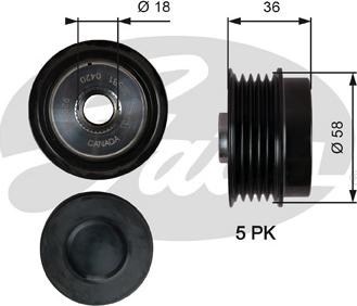 Gates OAP7214 - Шкив генератора, муфта unicars.by