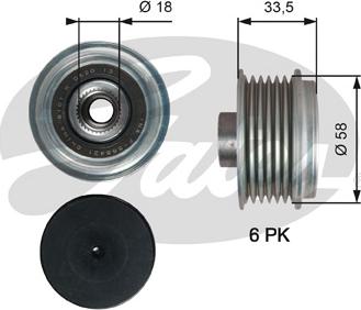 Gates OAP7210 - Шкив генератора, муфта unicars.by