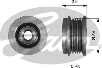 Gates OAP7220 - Шкив генератора, муфта unicars.by