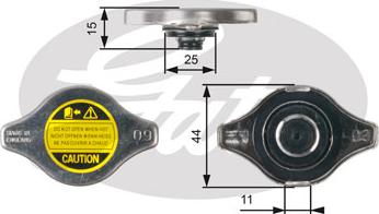 Gates RC127 - Крышка горловины радиатора unicars.by