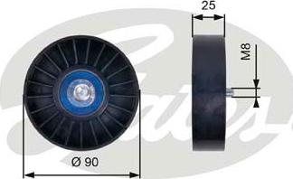 Gates T36033 - Ролик, поликлиновый ремень unicars.by