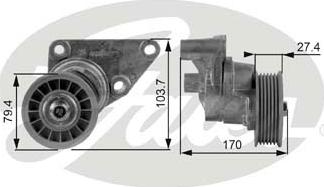 Gates T38158 - Натяжитель, поликлиновый ремень unicars.by