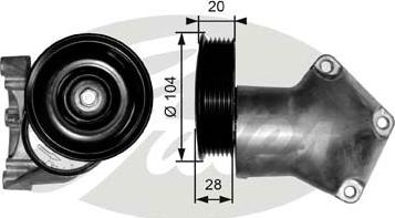 Gates T38202 - Натяжитель, поликлиновый ремень unicars.by