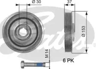 Gates TVD1090A - Шкив коленчатого вала unicars.by