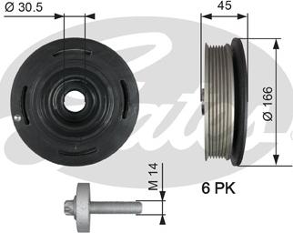 Gates TVD1041A - Шкив коленчатого вала unicars.by