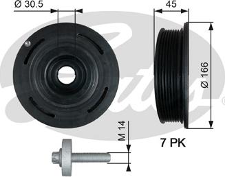 Gates TVD1054A - Шкив коленчатого вала unicars.by