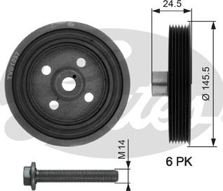 Gates TVD1057A - Шкив коленчатого вала unicars.by