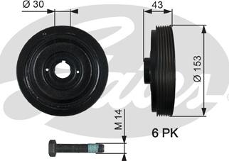 Gates TVD1005A - Шкив коленчатого вала unicars.by