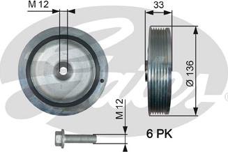 Gates TVD1008A - Шкив коленчатого вала unicars.by