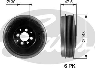 Gates TVD1003 - Шкив коленчатого вала unicars.by