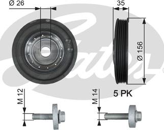 Gates TVD1007A - Шкив коленчатого вала unicars.by