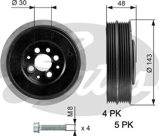 Gates TVD1015A - Шкив коленчатого вала unicars.by