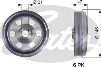 Gates TVD1082 - Шкив коленчатого вала unicars.by