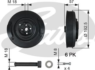 Gates TVD1033A - Шкив коленчатого вала unicars.by