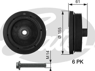 Gates TVD1021A - Шкив коленчатого вала unicars.by