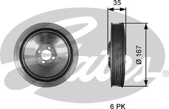 Gates TVD1135 - Шкив коленчатого вала unicars.by