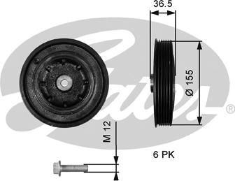 Gates TVD1128A - Шкив коленчатого вала unicars.by