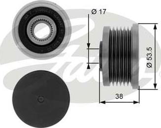 GATES-AU OAP7081 - Шкив генератора, муфта unicars.by