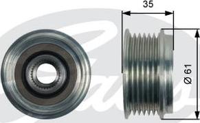 GATES-AU OAP7166 - Шкив генератора, муфта unicars.by