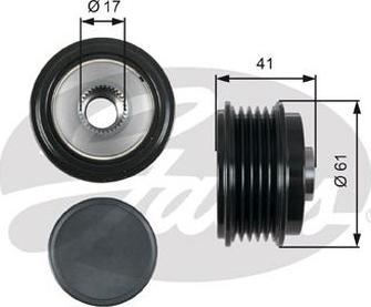 GATES-AU OAP7173 - Шкив генератора, муфта unicars.by