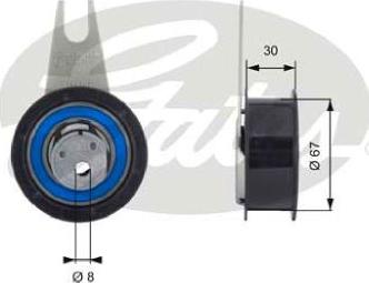 GATES-AU T43041 - Натяжной ролик, зубчатый ремень ГРМ unicars.by