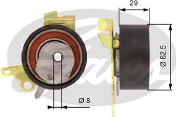 GATES-AU T43022 - Натяжной ролик, зубчатый ремень ГРМ unicars.by