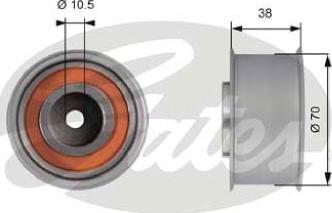 GATES-AU T42155 - Направляющий ролик, зубчатый ремень ГРМ unicars.by